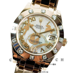 Rolex DateJust Pearlmaster Everose 34mm 81315 Goldust 'Dream' White MOP VI Diamonds - Discontinued