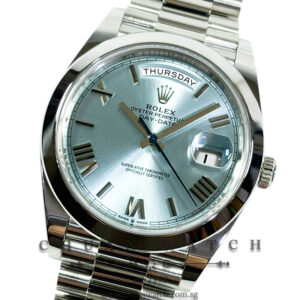 Rolex Day-Date 40 President Platinum 228206 Ice-Blue Roman - Discontinued