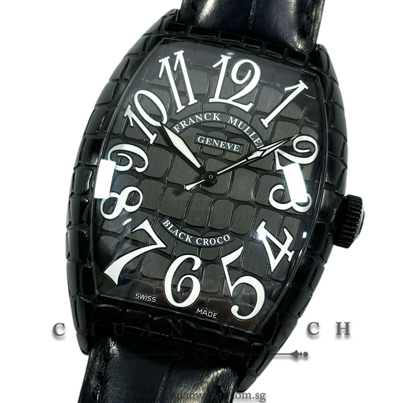 Franck Muller Casablanca Large 'Black Croco' PVD-Steel 8880 SC BR BLK CRO