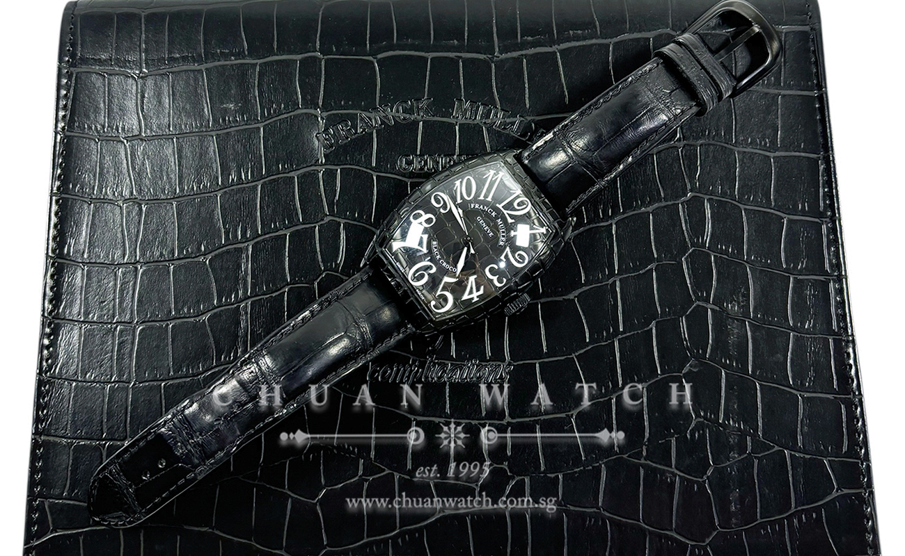 Franck Muller Casablanca Large 'Black Croco' PVD-Steel 8880 SC BR