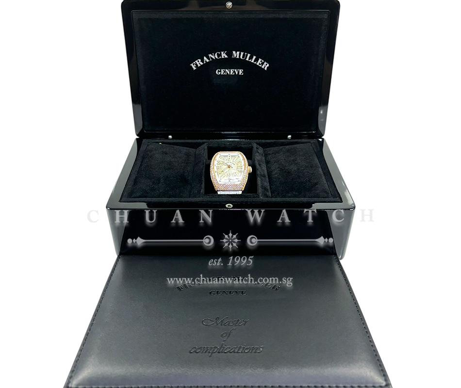 Franck Muller Vanguard Lady Crazy Hours Rose Gold White Diamonds V 32 CH D 5N BC Silver Arabic - Image 2