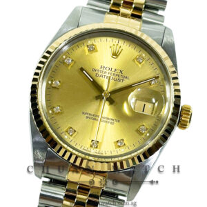 Rolex Vintage Gents' DateJust Two-Tone 36mm 16013 Champagne Diamonds Tritium - Discontinued