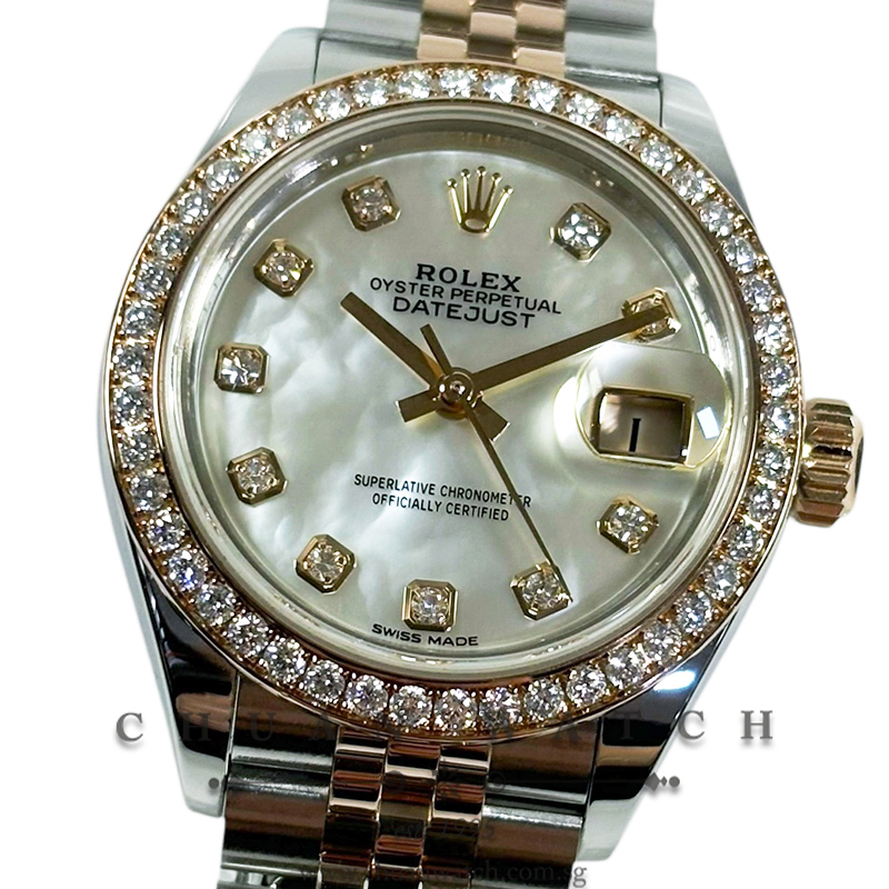 Rolex Lady-DateJust Two-Tone 28mm 279381RBR White MOP Diamonds