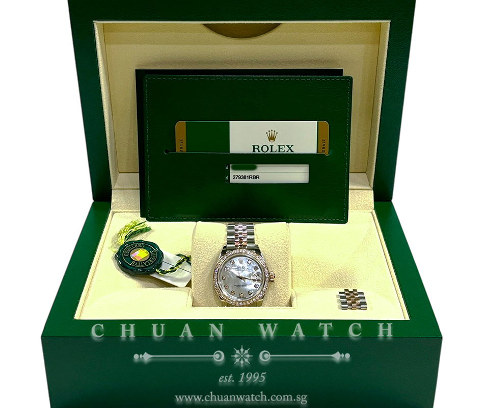 Rolex Lady-DateJust Two-Tone 28mm 279381RBR White MOP Diamonds - Image 2