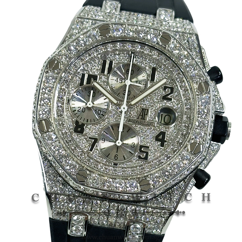 Audemars Piguet Royal Oak Offshore Custom-Set Paved Diamonds Steel 42mm 26020ST - Discontinued