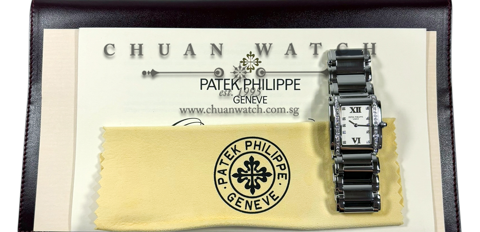 Patek Philippe Ladies' Twenty~4 Quartz Steel 25mm 4910/10A-011 White Diamonds - Discontinued - Image 2