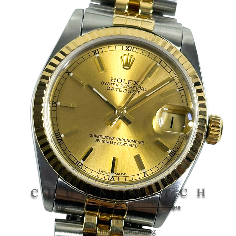 Rolex Boys' DateJust Two-Tone 31mm 68273 Champagne Index - Discontinued