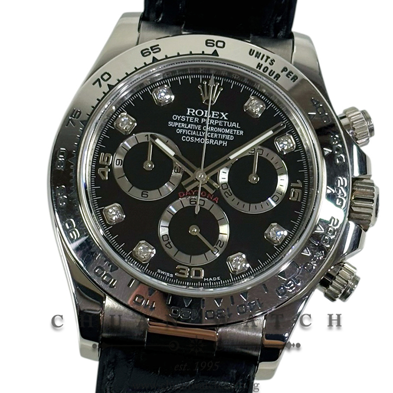 Rolex Cosmograph Daytona White Gold 116519 Black Diamonds - Discontinued