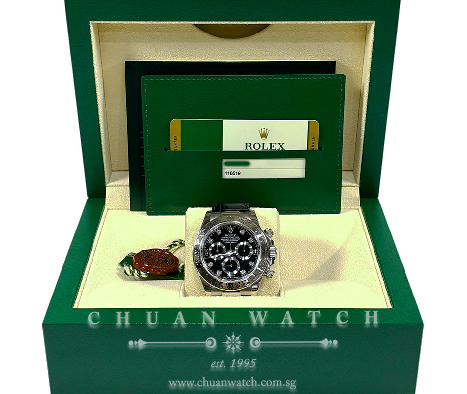 Rolex Cosmograph Daytona White Gold 116519 Black Diamonds - Discontinued - Image 2