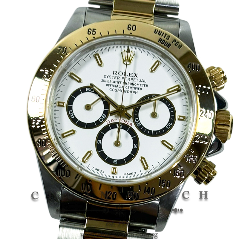 Rolex Cosmograph 'Zenith' Daytona Two-Tone 16523 White Index Tritium - Discontinued