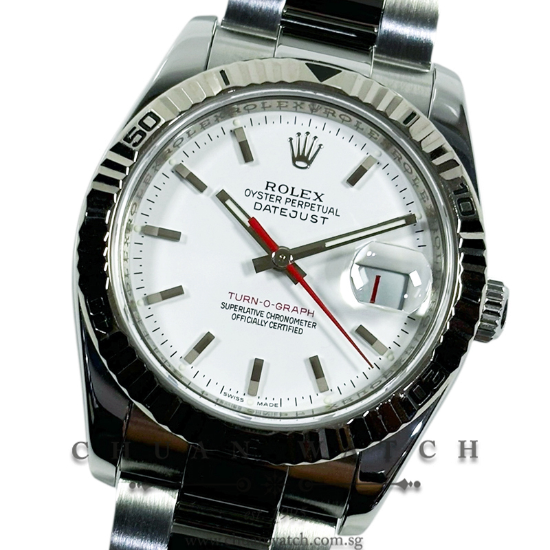 Rolex Gents' DateJust Turn-O-Graph 'Thunderbird' 36mm 116264 White Index - Discontinued