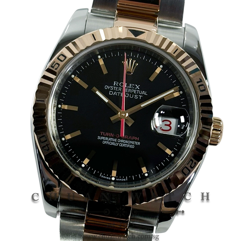 Rolex Gents' DateJust Turn-O-Graph 'Thunderbird' Two-Tone 36mm 116261 Black Index - Discontinued