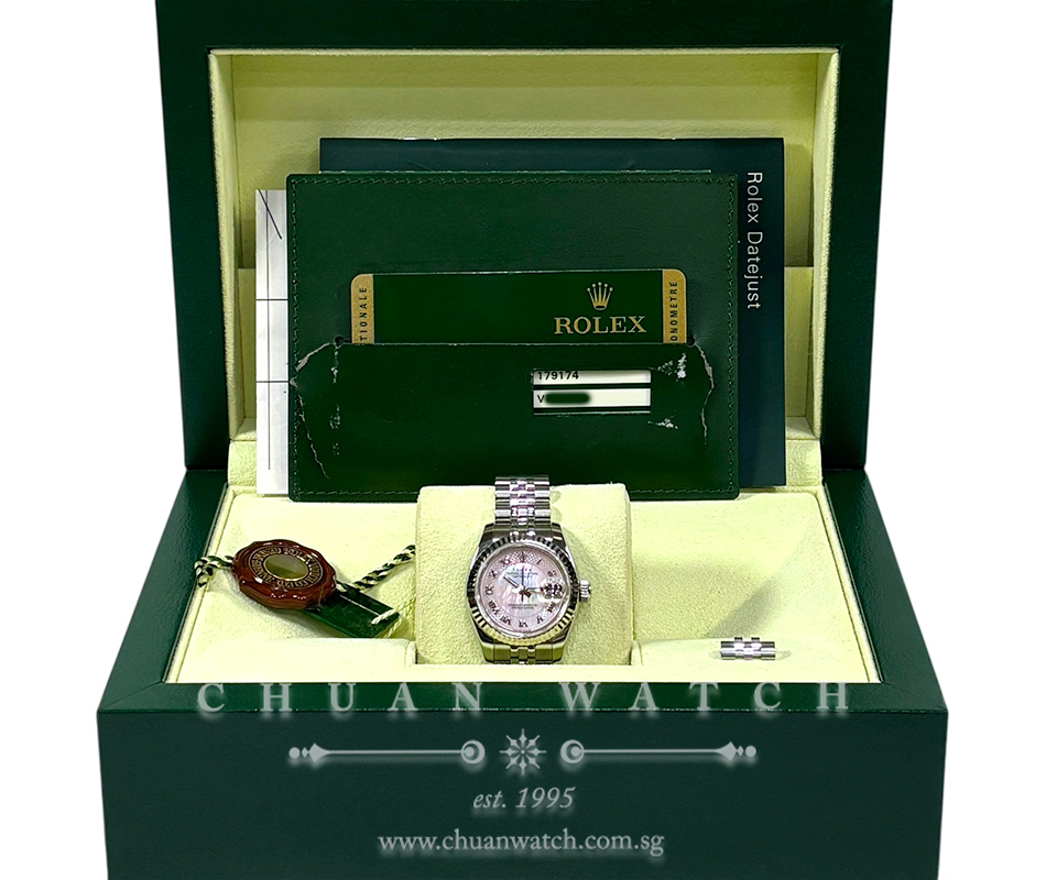 Rolex Ladies' DateJust Jubilee 26mm 179174 Pink MOP Guilloche Roman - Discontinued - Image 2