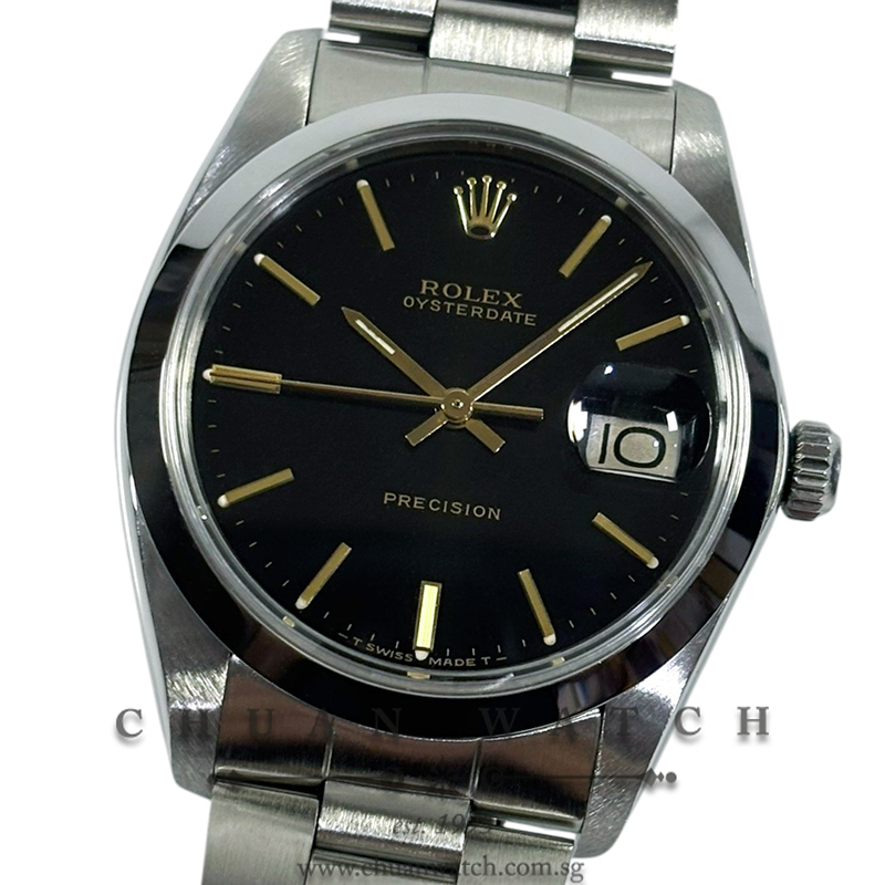 Rolex Vintage Oysterdate Precision 34mm 6694 Black Index Tritium - Discontinued