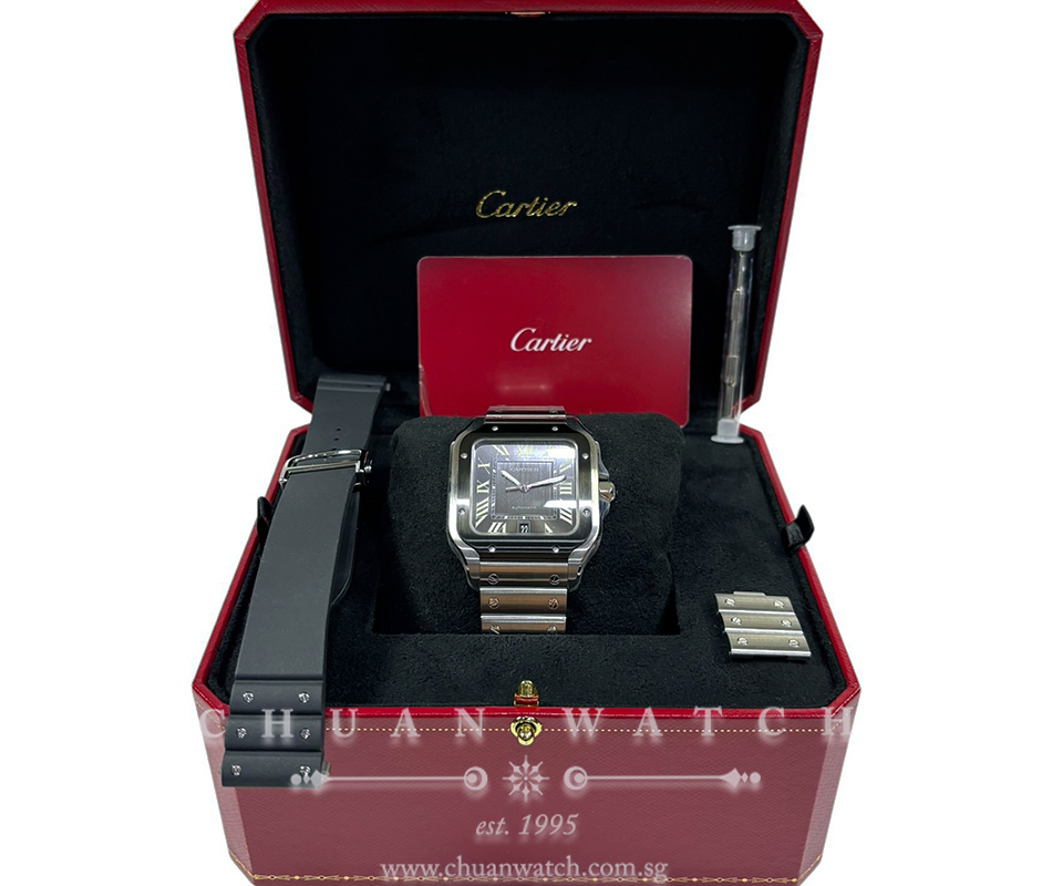 Cartier Santos de Cartier Large ADLC-Steel WSSA0037 Grey - Image 2