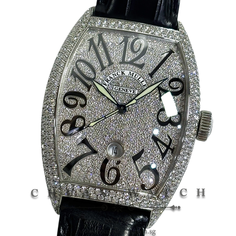 Franck Muller Casablanca Large Steel Custom-Set Paved Diamonds 8880 C DT - Discontinued