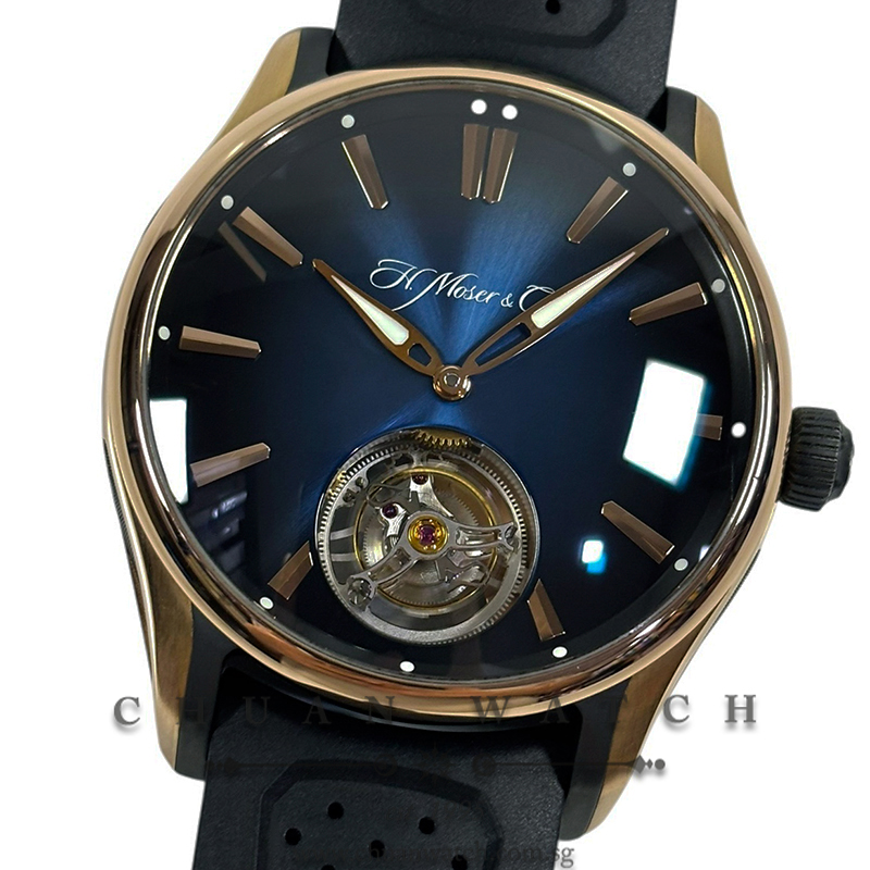 H. Moser & Cie Pioneer Tourbillon Rose Gold DLC-Titanium 42.8mm 3804-0900 (Limited Edition of 50 Pieces Only)