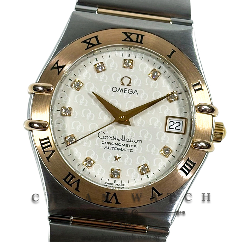 Omega Constellation Chronometer Automatic '50 Years' Two-Tone 35.5mm 1304.35.00 Silver Diamonds - Discontinued