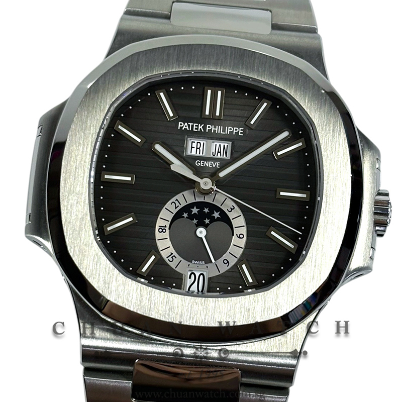 Patek Philippe Nautilus Annual Calendar MoonPhase Steel 40.5mm 5726/1A-001 Black - Discontinued