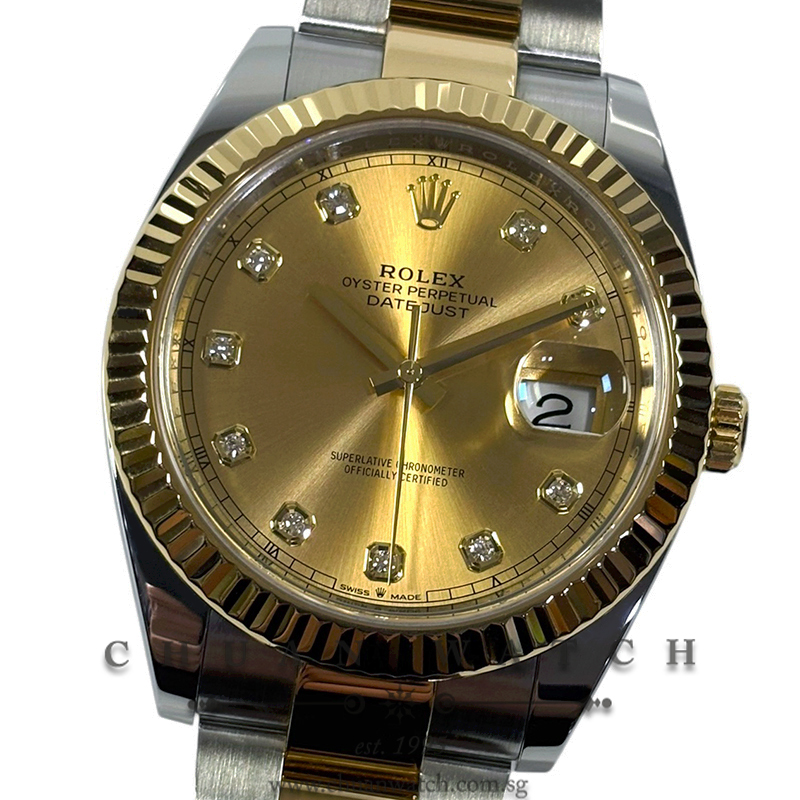 Rolex DateJust 41 Two-Tone 126333 Champagne Diamonds