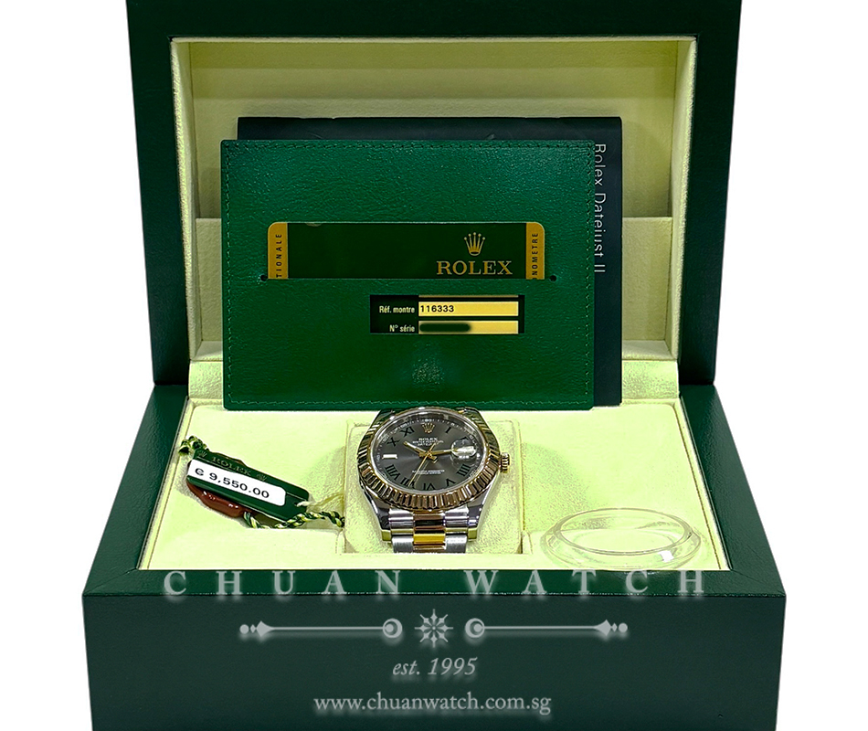 Rolex DateJust II Two-Tone 41mm 116333 Slate Roman 'Wimbledon' - Discontinued - Image 2