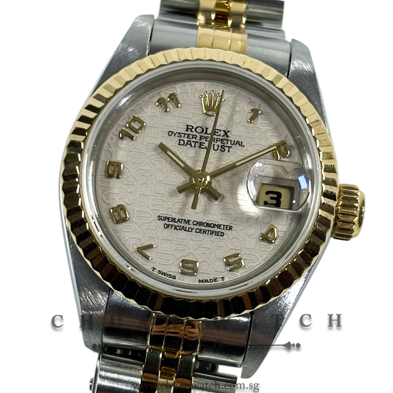 Rolex Ladies' DateJust Two-Tone 26mm 69173 Ivory Jubilee Arabic Tritium - Discontinued