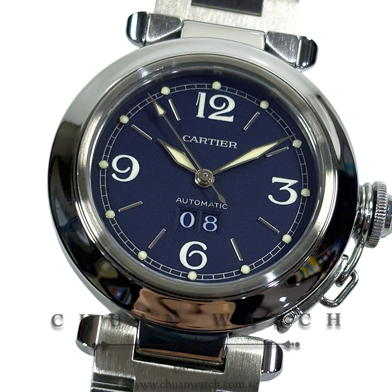 Cartier Pasha C Big-Date Automatic 35mm W31047M7 Blue - Discontinued
