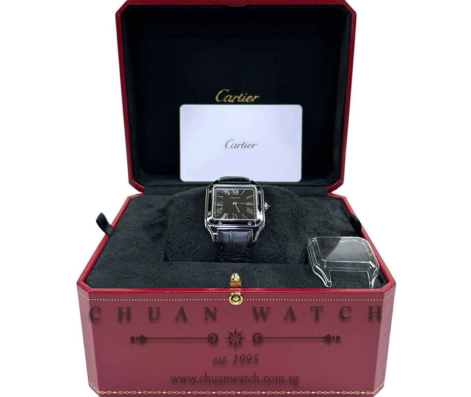 Cartier Santos-Dumont Large Manual-Winding Black Lacquer WSSA0046 - Image 2