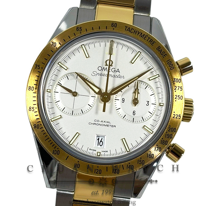 Omega Speedmaster '57 Co-Axial Chronometer Chronograph Two-Tone 41.5mm 331.20.42.51.02.001 Silver - Discontinued