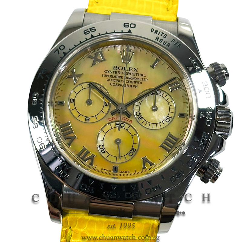 Rolex Cosmograph 'Yellow Beach' Daytona White Gold 116519 - Discontinued