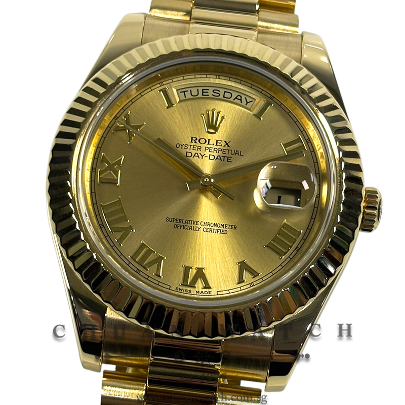 Rolex Day-Date II President Yellow Gold 41mm 218238 Champagne Roman - Discontinued