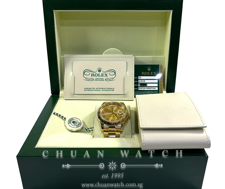 Rolex Day-Date II President Yellow Gold 41mm 218238 Champagne Roman - Discontinued - Image 2