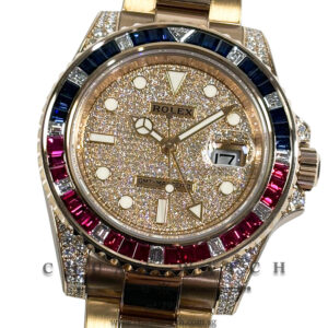 Rolex GMT-Master II Everose 'SARU' Paved Diamonds Sapphires Rubies 126755SARU