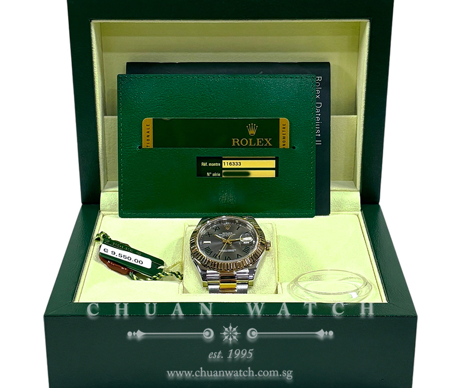 Rolex DateJust II Two-Tone 41mm 116333 Slate Roman 'Wimbledon' - Discontinued - Image 2
