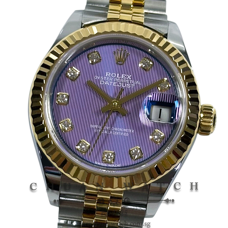 Rolex Lady-DateJust 28 Two-Tone Jubilee 279173 Lavender Ligne Diamonds - Discontinued