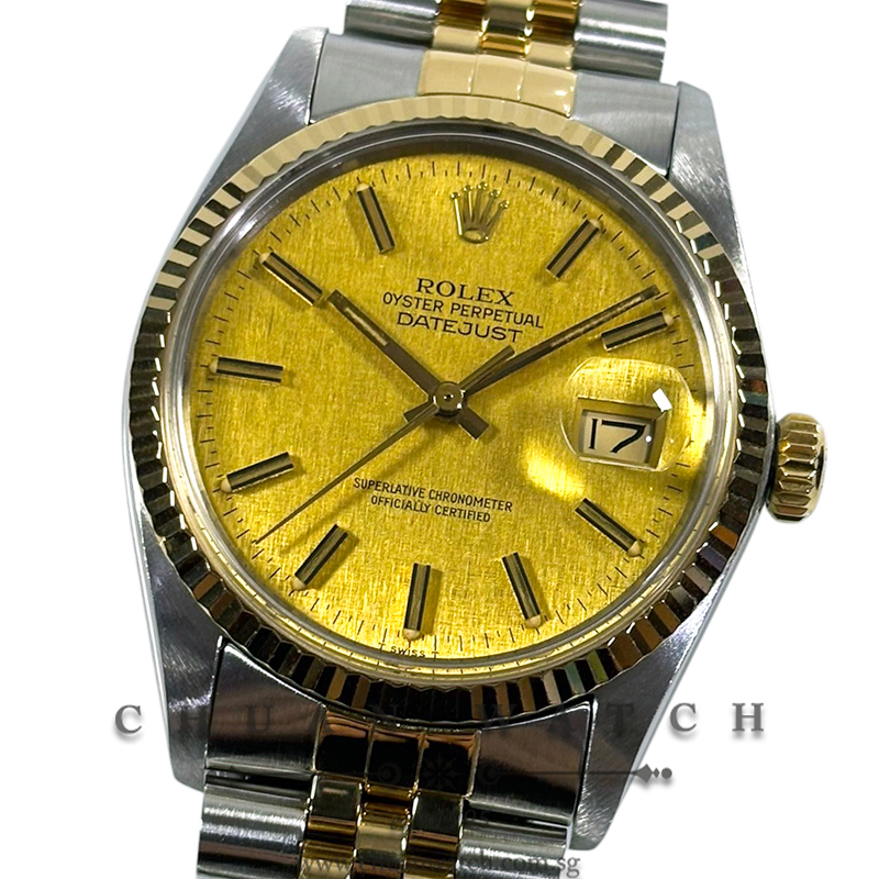 Rolex Vintage Gents' DateJust Jubilee Two-Tone 36mm 16013 Champagne Linen Index Tritium - Discontinued
