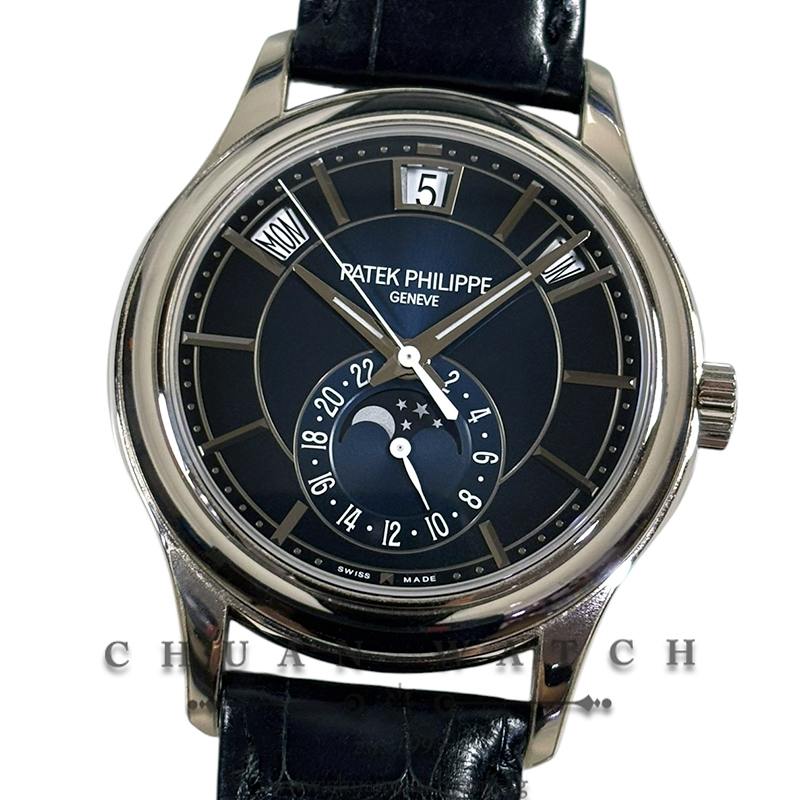 Patek Philippe Annual Calendar MoonPhase White Gold 40mm 5205G-013 Blue