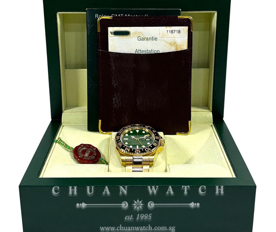 Rolex GMT-Master II Yellow Gold 116718LN Jade Green - Discontinued - Image 2
