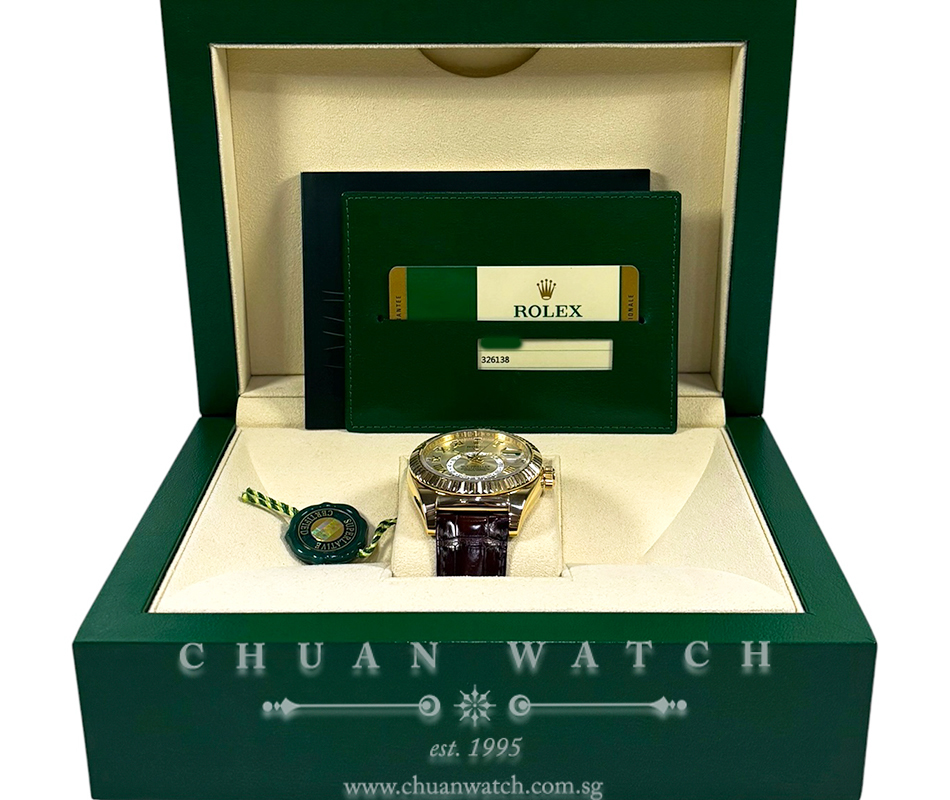 Rolex Sky-Dweller Yellow Gold 42mm 326138 Silver Roman - Discontinued - Image 2