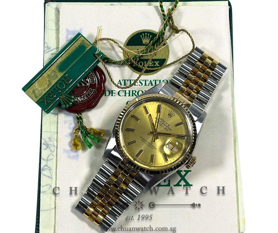 Rolex Vintage Gents' DateJust Jubilee Two-Tone 36mm 16013 Champagne Index Tritium - Discontinued - Image 2