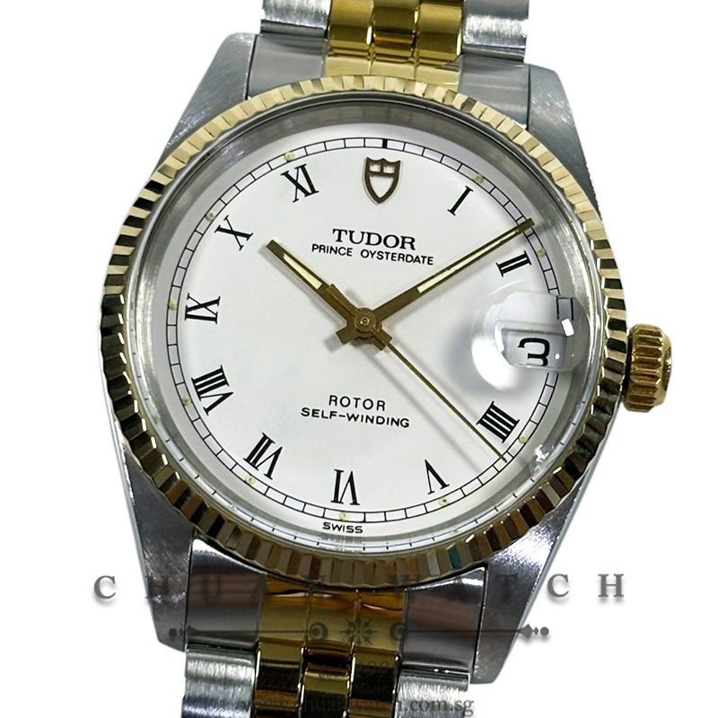 Tudor Prince Oysterdate Two-Tone 32mm 75403 White Roman - Discontinued