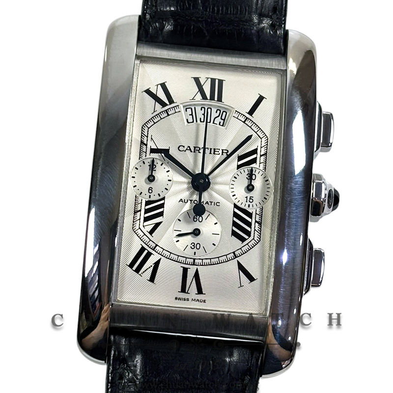Cartier Tank Americaine XL Chronograph White Gold 52mm W2610651 - Discontinued