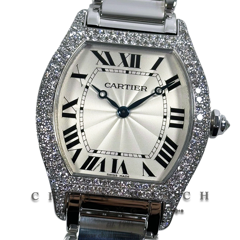 Cartier Tortue Large White Gold Diamonds 34mm WA5038W9 - Discontinued