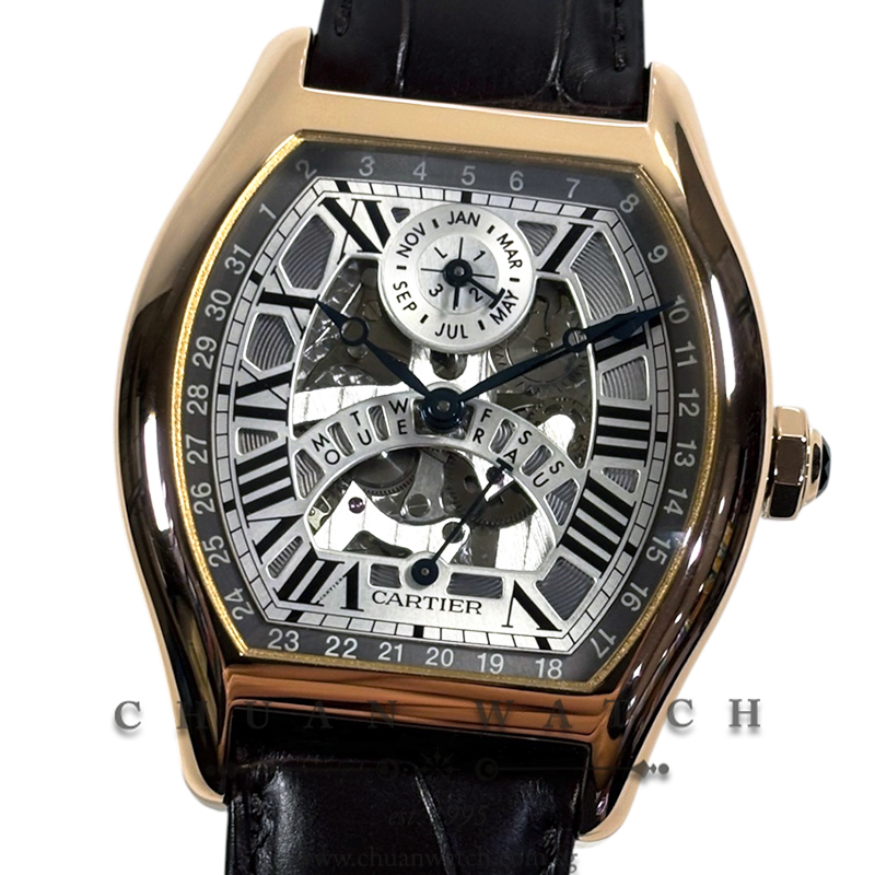 Cartier Tortue XL Skeleton Perpetual Calendar Rose Gold 41mm W1580003 - Discontinued