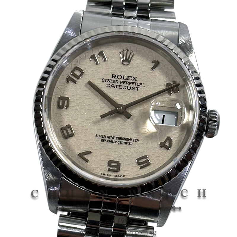 Rolex Gents' DateJust 36mm 16234 Ivory Jubilee Arabic - Discontinued