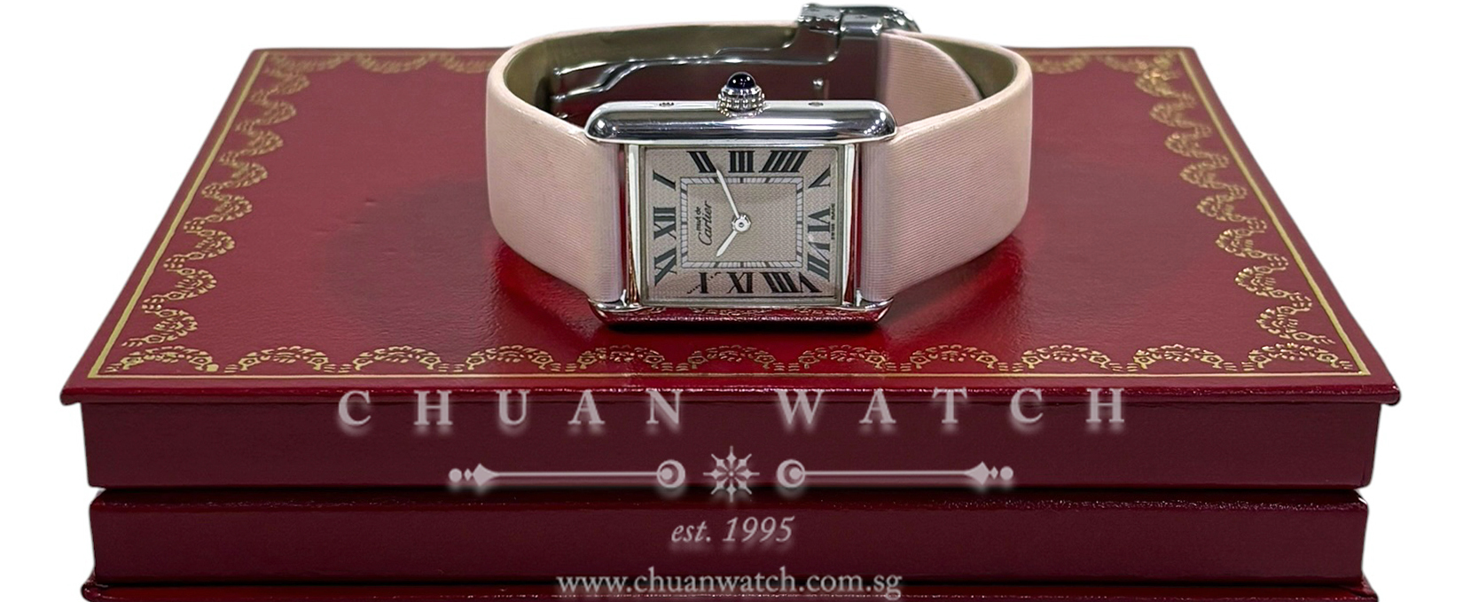 Cartier Tank Must Small Vermeil 'Christmas Edition' Pink Quartz 22mm W1016130 - Discontinued - Image 2