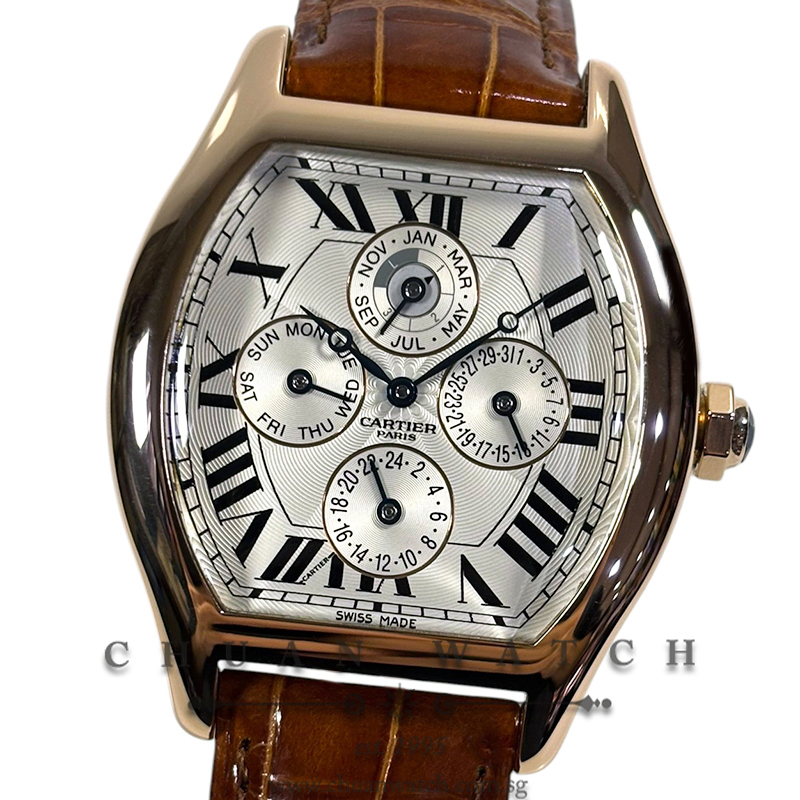 Cartier Tortue XL 'CPCP' Perpetual Calendar GMT Rose Gold 38mm W1542851 - Discontinued