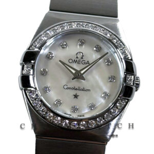 Omega Constellation Quartz 24mm 123.15.24.60.55.001 White MOP Diamonds - Discontinued