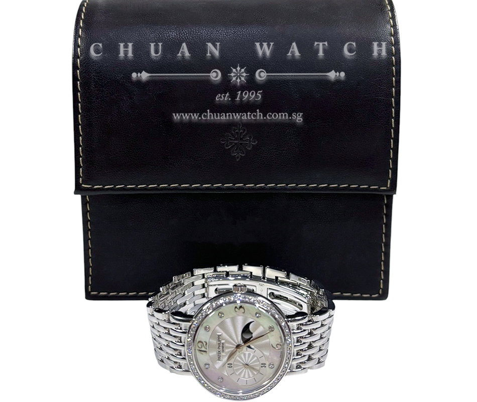 Patek Philippe Calatrava MoonPhase Hand-Wound White Gold Diamonds 31mm 4958/1G-001 White MOP - Discontinued - Image 2