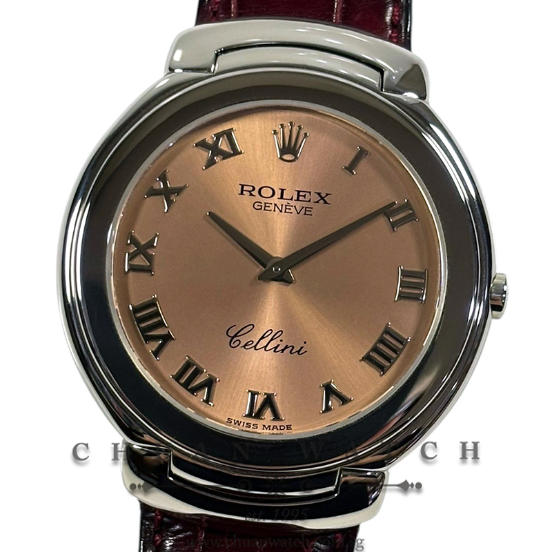 Rolex Cellini White Gold Quartz 37mm 6623/9 Pink Roman - Discontinued